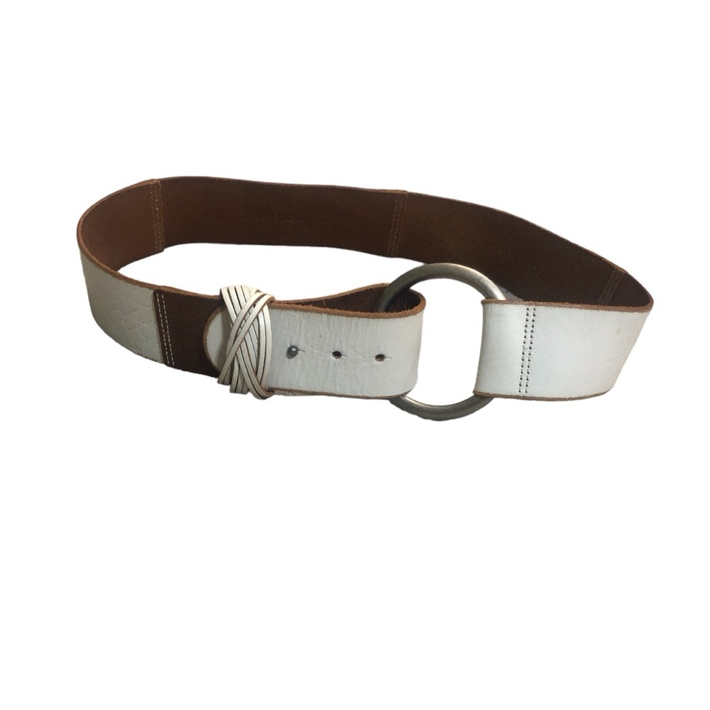 Linea Pelle White Leather Belt
